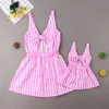 Mor och dotter Summer Dress Family Matching Outfits Women Baby Girls Sleeveless Stripe Casual Dress Mommy and Me Clothes 220531