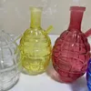 Conjunto de tubos de quemador de aceite de burbujeador de vidrio de granada Bong de vidrio Tubos de mano Cachimbas Dab Rig Blunt Bubblers Recycler Tubo de agua