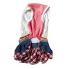 Dog Apparel Pet Dress Summer Spring Denim With Belt Products Clothing For Dogs Puppy Clothes Lace ArtificialDog