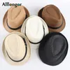 Boinas de verão chapéu de palha masculina chapéus fedora com cinto de manga curta Viseira de praia Sun Cap Panamá Sombrero Hombreretes wend22