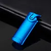 New Metal Turbo Jet Lighter Windproof Lighters Refillable Butane Gas Cigar Cigarette Lighter Red Flame Men Gift Torch