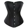 Bustiers Corsets Femmes Vintage Style Satin Sexy Overbust Corset Costume Corselet Femme Taille Formateur Tops Plus La Taille Noir Blanc Rouge Solide