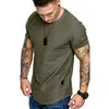 Летняя мода бренд мужская половая рубашка футболка Slim Fit O-образным вырезом с коротким рукавом мышца пригодность повседневная дышащая хлопчатобумажная точка