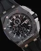 APF 44mm 2640 A3126 Automatic Chronograph Mens Watch Ceramic Titanium Steel Black Textured Stick Dial Rubber Super Edition Puretime Strap Exclusive Technology H8