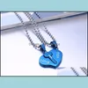 Pendant Necklaces Pendants Jewelry Broken Heart Blue Gold Couple Necklace Stainless Steel Engrave Love You Valentines Day Couples Drop Del