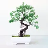 Fiori decorativi ghirlande piante artificiali Pine bonsai piccola simulazione pianta di alberi pianta di fiori finti ornamenti in vaso per la decorazione domestica