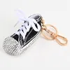 Fashion Canvas Rhinestone Shoes Keychain for Women Girls Cartoon Crystal Sports Shoes Keyring Pendant Key Chain Ring Funny Gift