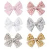 Doux dentelle nœuds pince à cheveux pour enfants filles coton couleur unie nœud papillon sécurité épingles à cheveux chapeaux bébé cheveux accessoires