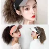 Nxy Wigs Female Long Hair One Piece Empty Top Hat Fashion Full Head Suit Thousand Bird Lattice Summer Simulation Horsetail Duck Tongue Baseball