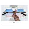 Metal Rimless Sunglasses High-end Trend Glasses Trimmed Sunglasses Polygonal Ladies Sunglasses CX220402