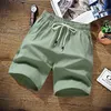 100 Cotton Shorts Men Summer Solid Casual Short Homme Brand Beach Linen Boardshort Plus Size M 9XL 220722