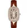 럭셔리 여성 시계 디자이너 시계 여성 패션 트렌드 풀 다이아몬드 가죽 스트랩 방수 쿼츠 시계 여자 GFH