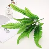 Decorative Flowers & Wreaths Fork Simulation Fern Grass Green Plant Artificial Persian Leaves Flower Wall Hanging Plants Home Wedding Decora