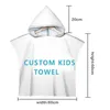 Cartoon Party Cape Hooded Bath Brtirthday Gift Nome personalizzato Beach Robe Poncho Surf Quick Dry Accappatoio Beachwear Asciugamano 220616