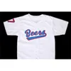 Xflsp GlaMit BEERS Maglia da baseball del film Button Down White 17 Doug Remer 44 Joe Coop Cooper Maglie da baseball personalizzate cucite al 100% Qualsiasi nome Numero vintage