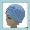 Bonnet/Skl Casquettes Chapeaux Chapeaux Écharpes Gants Accessoires de mode Doux style indien Yoga Headwrap Cap Turban Hat Cloche Chemo Hair Er Arabian