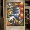 Abstract personage gouden masker canvas posters muur kunst print modern schilderij Noordse kinderslaapkamer decoratie foto