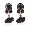 Dangle Lustre KpacoTa Soutache Bijoux Fleur Boucles D'oreilles Pour Femmes À La Main Tresse Cristal Boucle D'oreille Suspendue 2022 Tendance Noir Rose OrangeDa