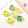 Girl Green Flower Series Hair Clip Clamps Small Size Yellow Floral Plastic Ponytail Hair Claw Clips Women Shower Head Wear Scrunchies Hairpins Length 4 CM