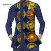 BintaRealWax Chemise homme à manches longues marque vêtements africains Dashiki hommes imprimer chemises décontractées en coton coupe cintrée cire africaine hauts pour hommes 6XL WYN380