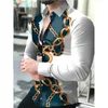 Высококачественные роскошные модные мужские рубашки Негабаритные повседневные цветы для рубашки печатные топы с длинным рукавом мужская одежда выпускной кардиган 220811