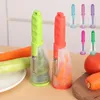 Fruit Vegetable Tools Multifunctional Storage Type Peeling Knife With Tube Peeler Apple Supplies Household