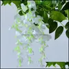 Dekorativa blommor kransar festliga fest levererar hem trädgård wisteria artificiell sträng hängande 2m vinstockar girland bröllop båg dekoration f