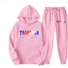Tracksuit Trapstar märke tryckt sportkläder män färger varma två stycken set lös hoodie tröja byxor set hoodie jogging g220725