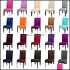 椅子カバーers sashes home Textiles Garden Solid Colors柔軟なストレッチスパンデックスERウェディングパーティーの弾力性のあるマチフションダイニング家具de
