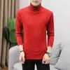 Fashion Men Shirt Sweaters Solid Color Casual Slim Long Sleeve Turtleneck Warm Tight Shirt Male for Men Clothes Inner Wear L220730