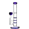 Wholesale Triple Beecomb Perc Hookahs Colorful Heady Glass Bongs Straight Type Style Bong Water Pipe Percolators Bong With 14mm Bowl Banger WP525