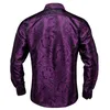 Chemises décontractées pour hommes Paisley violet pour hommes robe sociale masculine formelle avec col broche Camisa Masculina vêtements de créateur pour hommes