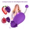 Blomma tunga vibrator 10 frekvens klitoris stimulatior vaginal nippel massager kvinnlig onanerar slickar sexiga leksaker för kvinnor