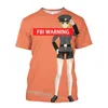 Männer T Shirts Jumeast Manga 3D Grafik Lustige Gedruckt FBI WARNUNG Arres Hemd Cartoon Plus Größe Anime Kleidung Persönlichkeit streetwear