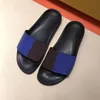 Designer slides waterfront mule homens slides de borracha slide verão praia sandália mulheres flip flops listrado chinelos causais com caixa 38