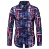 Mens Casual Button Down Dress Shirts 2022 Brand New Print Long Sleeve Shirt Men Chemise Homme Slim Fit Business Casual Men Shirt L220704