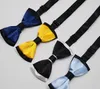 Barnens tillbehör flickas smycken Nya modepojkar Bowtie Cotton 2 lager Neckbrokar Justerbara barn Bow Tie för Party England Style Girls Solid Ties