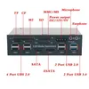Hubs 5.25 "PC para painel frontal Painel de mídia Placa de áudio 2-Porta USB2.0 CARRO CARRO CF CF 6-PORT USB3.0 ESATA TF MS V3O7USB USB