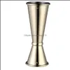 Bar Tools Barware Kitchen Dining Home Garden Stainless Steel Cocktail Shaker Single Double S Drink Mixer Wine Pourers Measurer Cup 30/60M