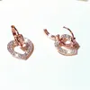 Dos Boucles D'oreilles Clip-on Vis Retour Mode Coréenne Exquis De Luxe Top Qualité CZ Fête De Mariage Flash Strass Coeur Rometry Charme