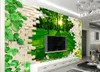Aangepaste 3D behang muurschildering groen landschap tv muur wallpapers voor slaapkamer muren achtergrond muur decaratie stickers
