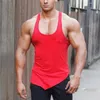 Merk vaste kleur kleding gym tanktop mannen fitness mouwloos shirt katoen blanco spiervest bodybuilding stringer tankop 220527