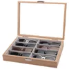Organizzatore di occhiali da sole in legno con 8 griglie/fessure, espositore per occhiali da vista, contenitore per occhiali per gioielli Organizzatore per donna Uomo H220505