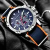 Montres-bracelets OCHSTIN Hommes Montres Analogique Quartz Cuir Nylon Sangle 30m Étanche Mode Casual Date Chronographe Horloges