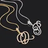 Łańcuchy moda 26 kursywna litera początkowa wisiorek cyrkonu naszyjnik dla kobiet błyszczący kryształowy alfabet łańcuch biodru bioder biżuterii