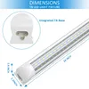 JESLED T8 2FT D Shaped Integrated Led Tube 28W Daylight White 5000K 6000K Cold White Transparent Cover 2Pack Leds Lights Stock in US