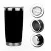 20oz Tumbler dubbele muur wijnglas roestvrijstalen thermische bekers 20 oz geïsoleerde koffiebier reistumbler cups glas met deksel bb0116