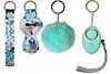 4 piece t Fashion Defense Keychains Set Pompom Alarm Keychain Läppstiftshållare och armband för kvinnor män Självförsvarsnyckelring