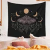 Black Moth Moon Phase Tapis Tenture murale Mandala Tapis Trippy Tapiz Champignon Papillon Abeille Boho Décor Dortoir Bohème Rideaux J220804