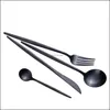 Forks Flatare Kitchen Diner Bar Home Garden Druppel Delivering 2021 Mat Black Sierware Set - Heavy Duty 4 stuks roestvrijstalen gebruiksvoorwerpen TZ